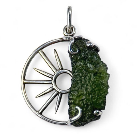 TARANIS, MOLDAVITE PENDANT, SILVER 925/1000