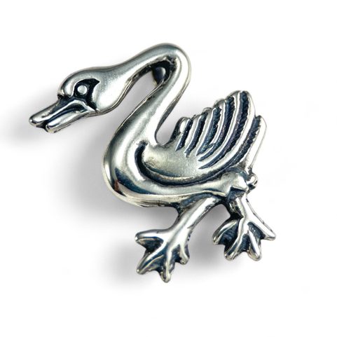 SWAN, MEDIEVAL PENDANT, SILVER