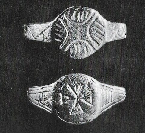 CROSS, MEDIEVAL RING, XIII. CENTURY, SILVER 925/1000