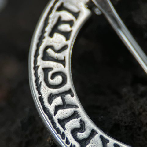 MEDIEVAL BROOCH, YEAR 1300, LOMBARD SCRIPT, SILVER 925/1000,13G