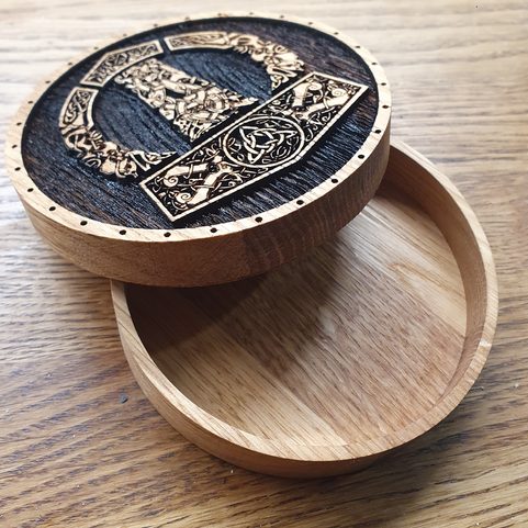MJÖLNIR, VIKING  OAK BOX FOR JEWELRY, BRACELETS