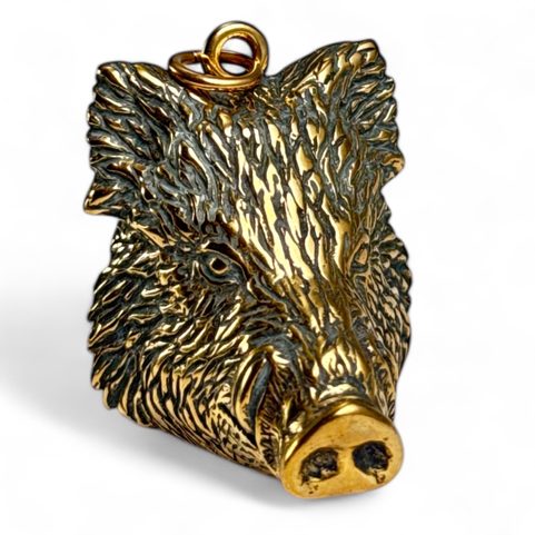BOAR, MASSIVE PENDANT, BRONZE