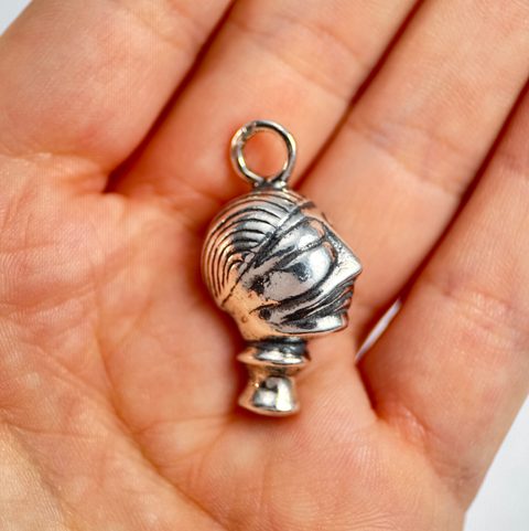 CELTIC HEAD, SILVER, PENDANT