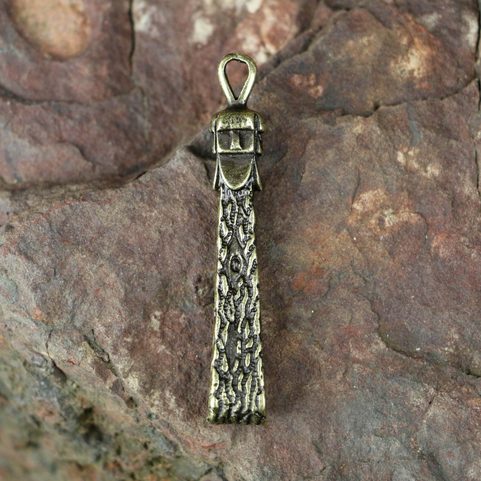 SVANTEVIT, SLAVIC GOD, PENDANT, ZINC, ANTIQUE BRASS
