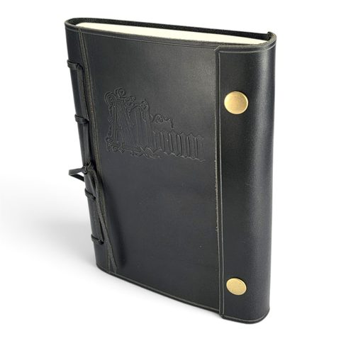 LEATHER NOTEBOOK, UNLINED, BLACK