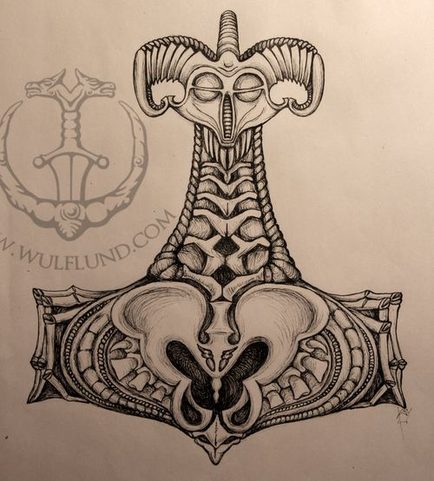 NECRO-ORGANIC THOR'S HAMMER BY WULFLUND, SILVER 925, 14 G