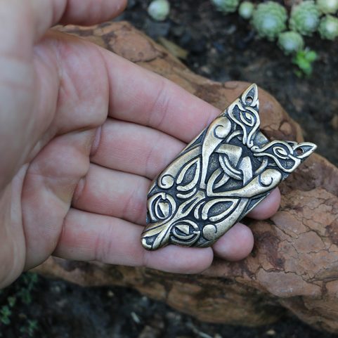 FENRIR BORRE STYLE - STRAP END, ZINC, ANT. BRASS