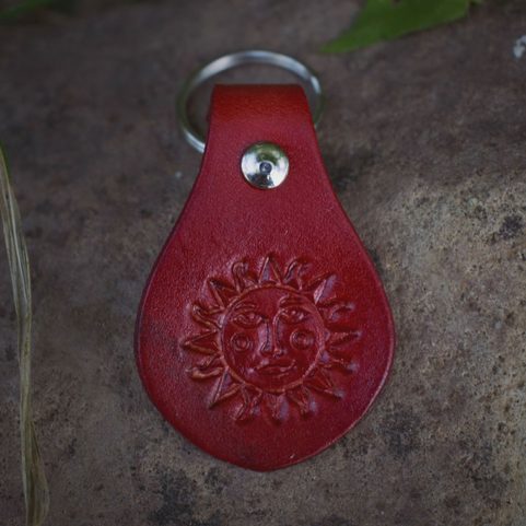 SUN, KEYRING, LEATHER