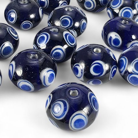 CELTIC GLASS BEAD, BLUE