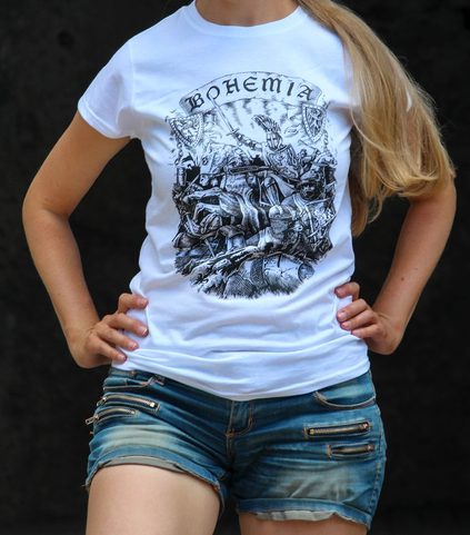 BOHEMIA, ROI PREMYSL OTAKAR II. T-SHIRT, BLANC, FEMMES