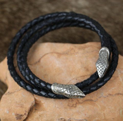 SNAKES LEATHER BRAIDED CORD, TIN