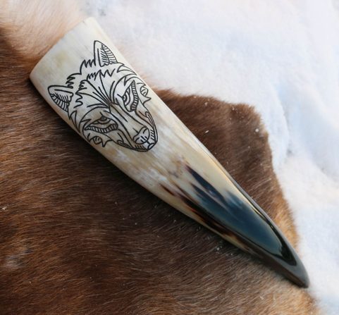 VUK - WOLF, DRINKING HORN