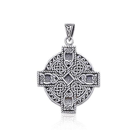 IRISH CROSS, THICK SILVER PENDANT, AG 925