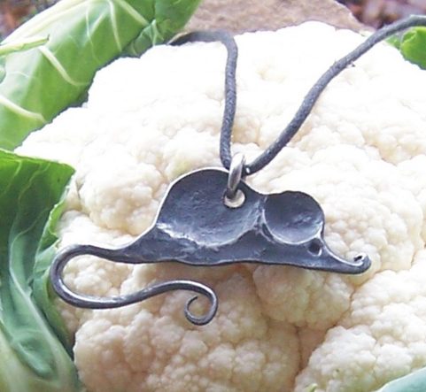 MOUSE, HAND FORGED PENDANT