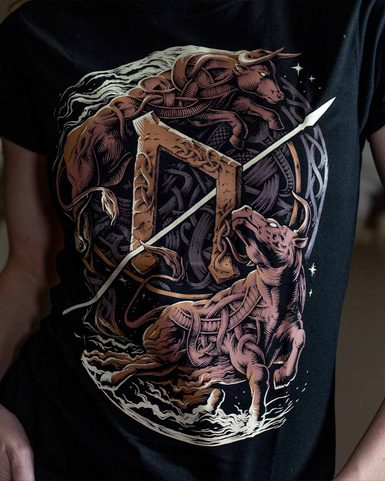 URUZ - FUTHARK COLLECTION, LADIES' T-SHIRT, COLOURED