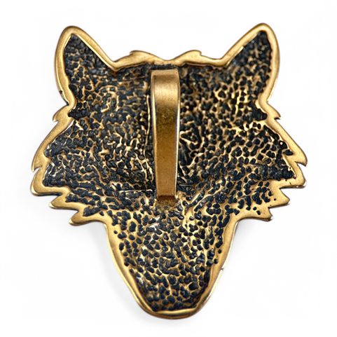 VUK, WOLF HEAD, BRONZE PENDANT