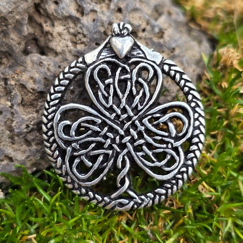 TRÈFLE IRLANDAIS, AMULETTE, ARGENT 925