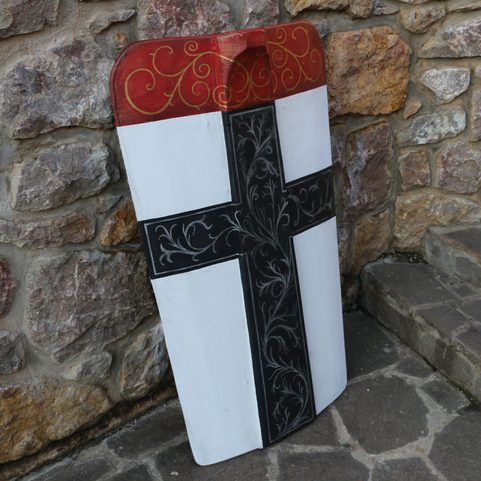 BOUCLIER MÉDIÉVAL, BOUCLIER EN BOIS PEINT À LA MAIN - KONSTANZ