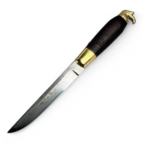 HEVONEN, FINNISH PUUKKO KNIFE, DAMASCUS STEEL