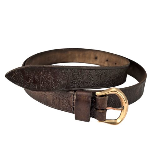 CEINTURE EN CUIR FORESTIER TAIGA, MARRON FONCÉ