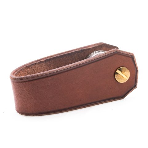 BALFOUR, LUXURY LEATHER KEYCHAIN COGNAC