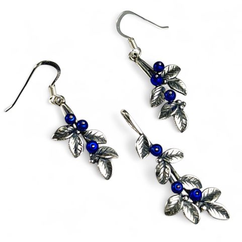BLUEBERRIES, JEWELLERY SET, SILVER