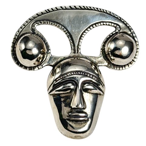CELTIC HEAD PENDANT, LA TENE ART STYLE, STERLING SILVER