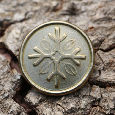 SNOWFLAKE OD BRDY MTS. BRONZE BUTTON - CZECH BUSHCRAFT SYMBOL