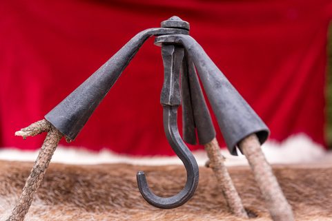 MEDIEVAL CAULDRON TRIPOD, FORGED