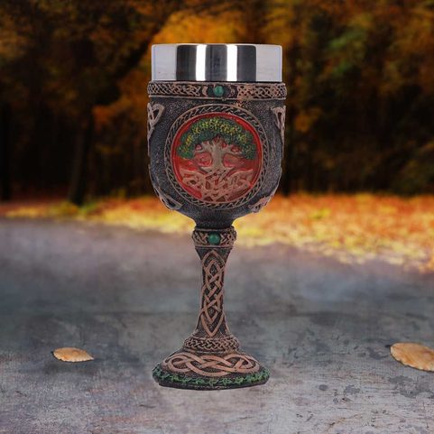 WICCAN GOBLET TREE OF LIFE, RESIN