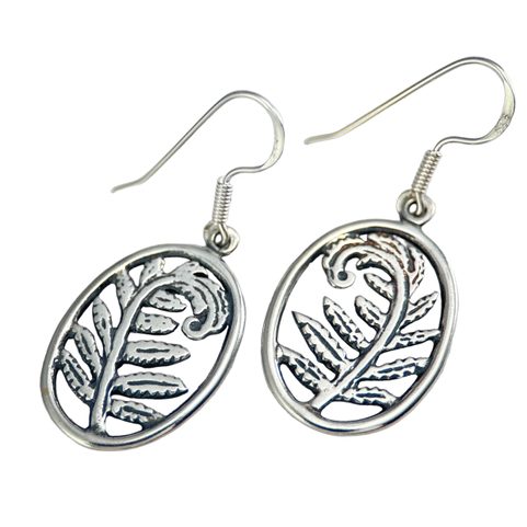 FOUGÈRE, BOUCLES D'OREILLES EN ARGENT