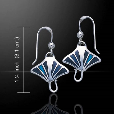 MANTA EARRINGS WITH PAUA SHELL, SILVER 925
