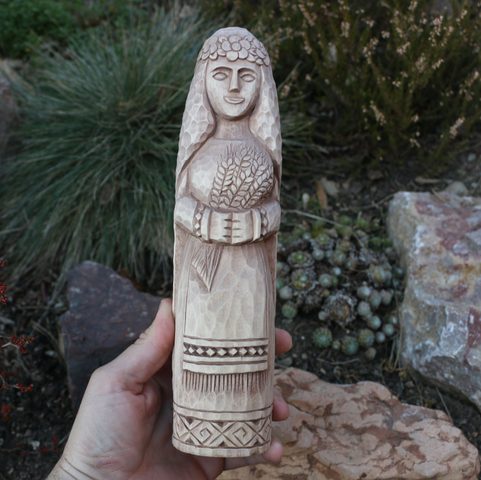 SLAVIC GODDESS ŽIVA, CARVED IN WOOD