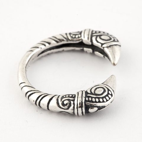 VIKING RAVEN HEAD RING, SILVER 925