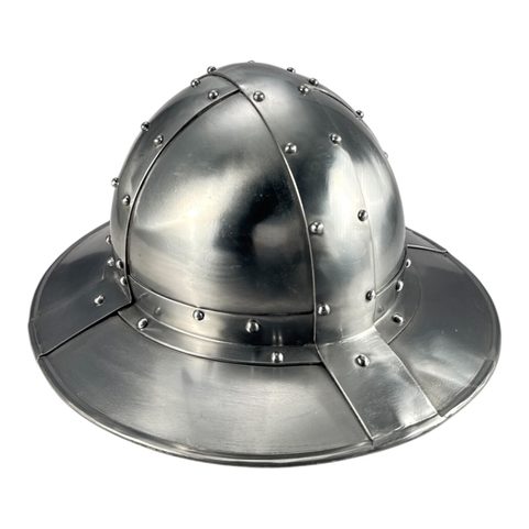 CHAPEAU DE FER AVEC RUBANS, 14E SIÈCLE, 1,6 MM D'ACIER