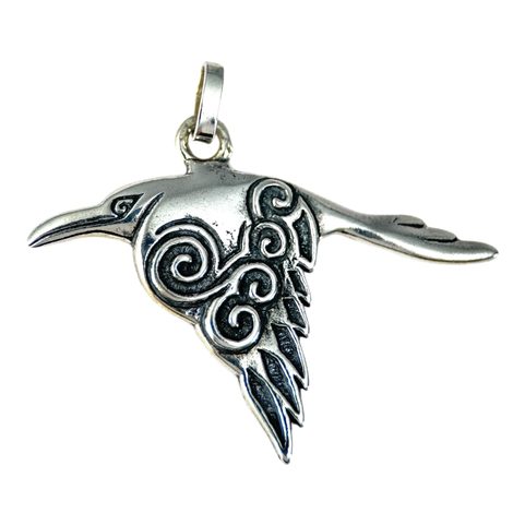 CORVUS - CELTIC CROW PENDANT, SILVER 925