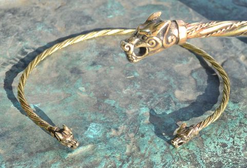 FENRIR, WOLF, TORQUES, BRASS