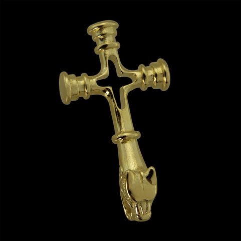 FENRIR ISLAND WOLFKREUZ, 14K GOLD