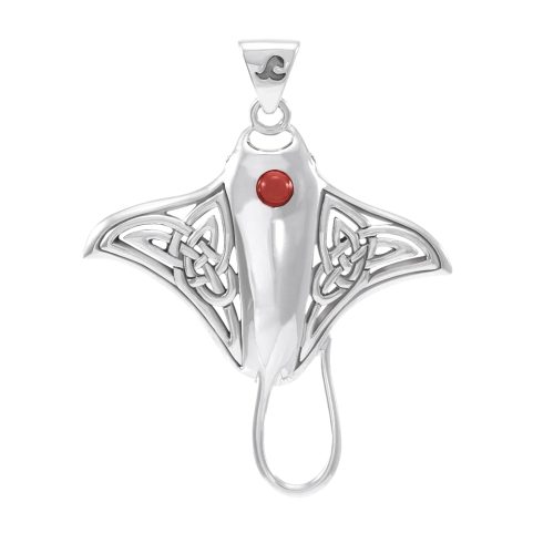 MANTA RAY PENDANT, SILVER