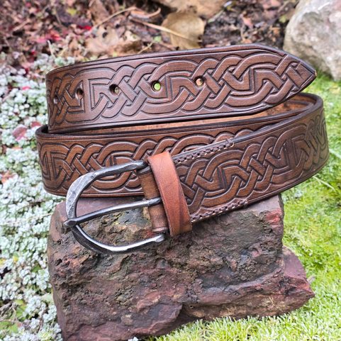 CELTIC, LEATHER EMBOSSED BELT