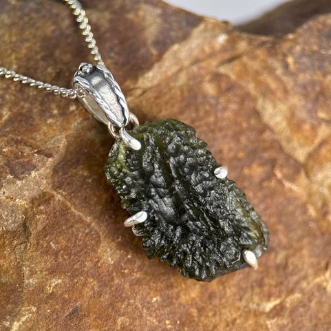 COSMO, MOLDAVITE, PENDANT, SILVER 925/1000