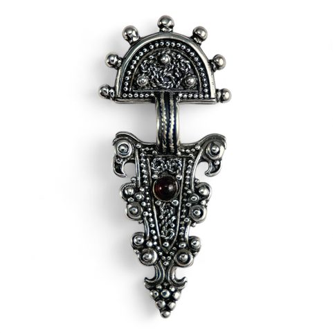 TÊTE D'AIGLE, FIBULE DÉBUT MOYEN ÂGE VERSION PENDENTIF - ARGENT 925