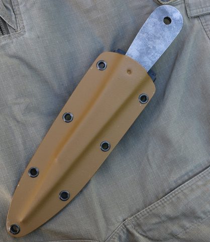 TACTICAL KYDEX SHEATH FOR TOP DOG THROWING KNIFE DESERT