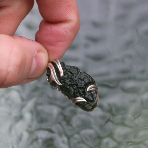 LIBRA MOLDAVITE, SILVER PENDANT AG 925