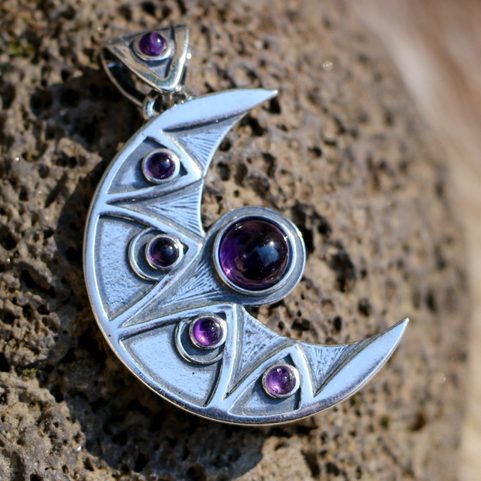 LUNA - PENDENTIF, AMÉTHYSTE, ARGENT