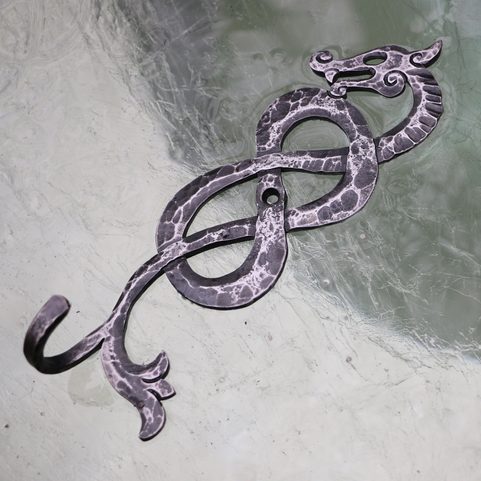 VIKING   DRAGON, FORGED HOOK / KEY HOOK - LEFT