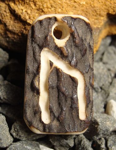 URUZ, DEER ANTLER RUNE PENDANT