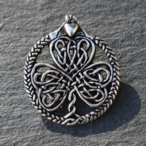 TRÈFLE IRLANDAIS, AMULETTE, ARGENT 925