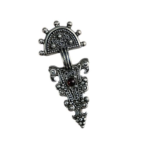 TÊTE D'AIGLE, FIBULE DÉBUT MOYEN ÂGE VERSION PENDENTIF - ARGENT 925