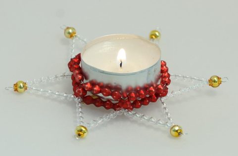 CANDLE HOLDER, YULE DECORATION FROM BOHEMIA